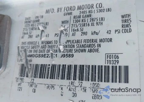 2019 Ford Transit Connect Xl from USA, damaged, VIN NM0GS9E22K1399589